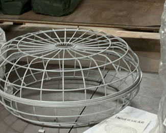 Lot 111: 4 Metal IKEA Round Ottomans, NEW