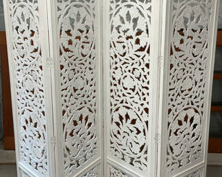 Lot 67: White Wood Intricate Cut Room Divider