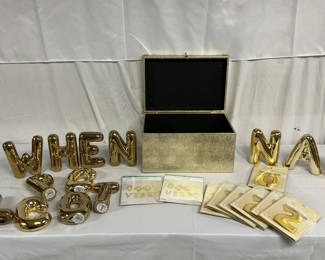 Lot 285: Gold Ceramic Bubble Letters, Balloons