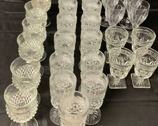Lot 158: Clear Glass Goblets and Stemware