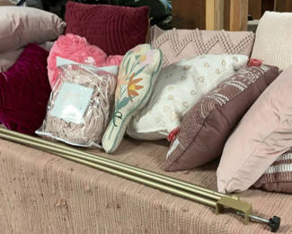 Lot 116: Pillows And Rug, And Valance In  Shades Of Pink