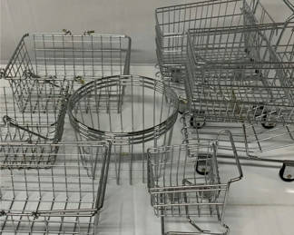 Lot 104: Steel Baskets/miniature grocery carts