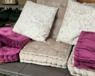 Lot 114: 10 Cushions, Pillows, Shades Of Mauve & Purple