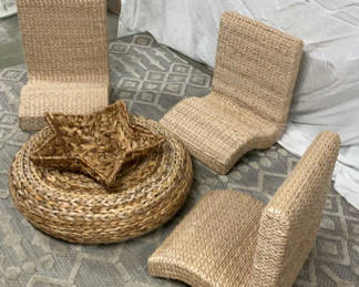 Lot 17: Rattan Floor Seating Section