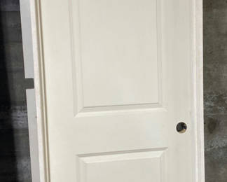 Lot 32: 4 White Doors, 3 pre-hung with own frames.
