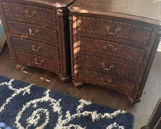 Pair of End Tables, Fireplace Screen, Modern Runner