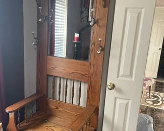 Vintage Oak Hall Seat