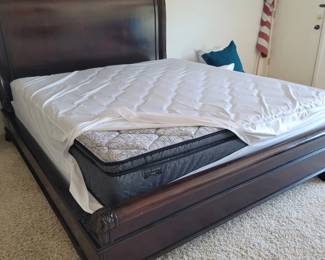Solid wood King sleigh bed