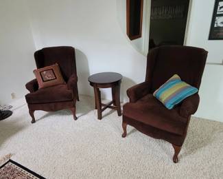 Velvet chairs, table