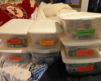 Just a few of the containers of jewelry