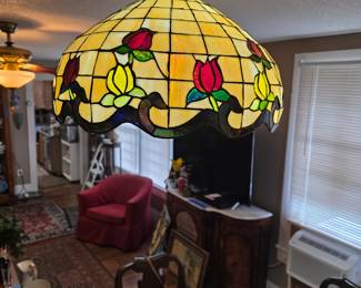 Several stained glass light fixtures