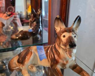 Mid century Porcelain German Shepherd 