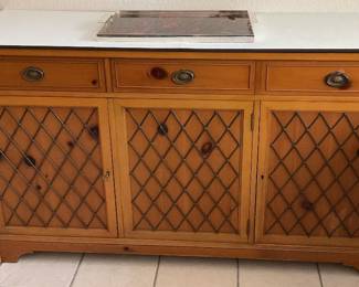 Buffet 62x35x19”, matching server with warm honey finish