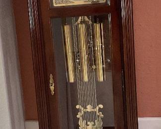 Traditional Grandfather clock 80x18x10, rich cherry-mahogany finish