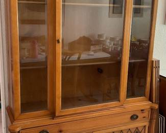 Matching China cabinet 72”x48”x11”, natural wood grain details