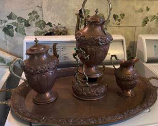 copper antique tea set