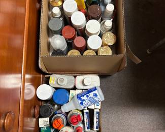 Assorted cleaning, maintenance and painting sprays and solvents