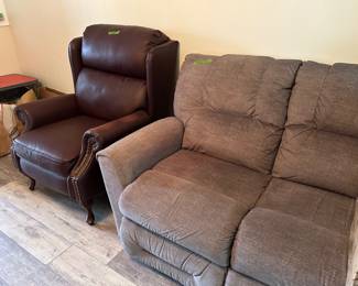 Chair and Sofa with reclining ends