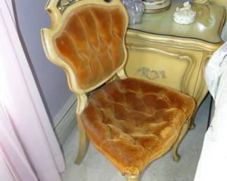 Vanity chair, nightstands