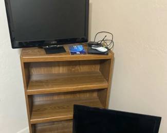 Two Vizio TVs, Bookshelf  Receiver