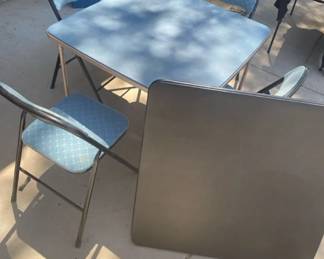 Two Card Tables And Four Chairs