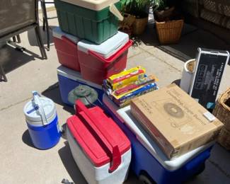 Camping Equipment And Coolers