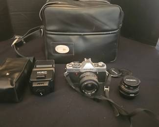 Vintage Minolta XG1 with Extra Lens and Flash
