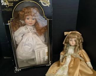 Amanda Star Porcelain Doll  Music Box Doll