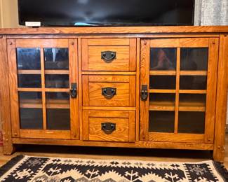 Amish Mission Style Premium Oak Media Cabinet