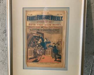 Framed 1918 Fame & Fortune Weekly Magazine Cover