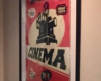 Framed Vintage Style Home Theater Poster