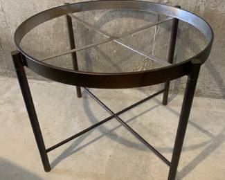 Custom Bronzed Side Table Frame. Needs Glass or Stone Top