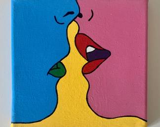 The Kiss Acrylic on Canvas 6 x 6