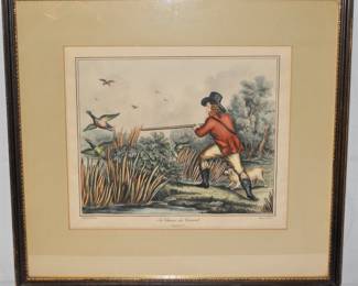 England- Antique Framed Colored Engraving