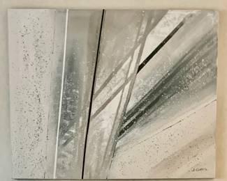 1970's Acrylic on Canvas 50 x 70 Signed J. Garrette