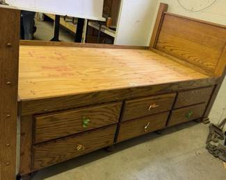 Wood Twin Captains Bed