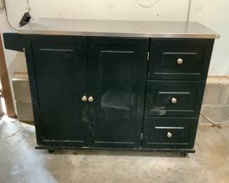 Rolling Stainless Steel Top Cabinet