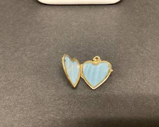  14k Gold Necklace with Heart Shaped Pendant and a Heart Locket pendant 19 inches 16 Grams total weight