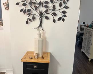 Side table  and wall art 