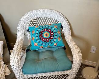 White wicker chair 