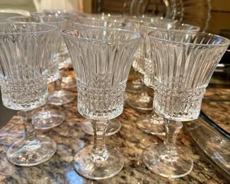 12 Fostoria Aspen Water Goblet Ribbed/Diamond Cut Flair Foot