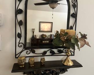 Wall art. Brass owls. 
