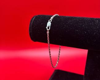 8 Sterling Silver Rope Bracelet With Lobster Clasp