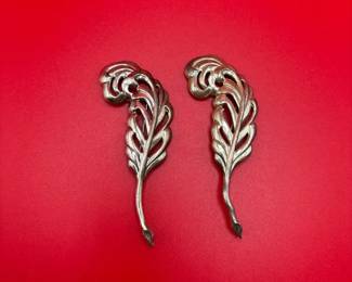 Set Of 2 Lang Sterling Silver Floral Brooches