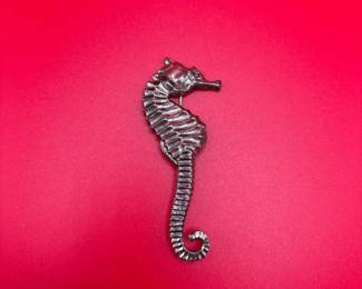 Vintage Sterling Silver Seahorse Brooch