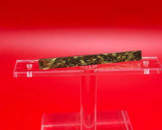 Vintage Victorianera 10K Yellow Gold Bar Brooch