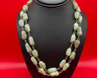 Vintage Brazilian Silver WireWrapped Stone Necklace