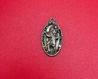 Vintage St. Christopher Protect Us Mayward Sterling Silver Brooch