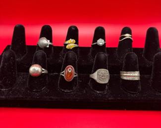 Lot Of 8 Beautiful Sterling Silver Rings