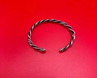 Vintage Silver Twist Cuff Bracelet